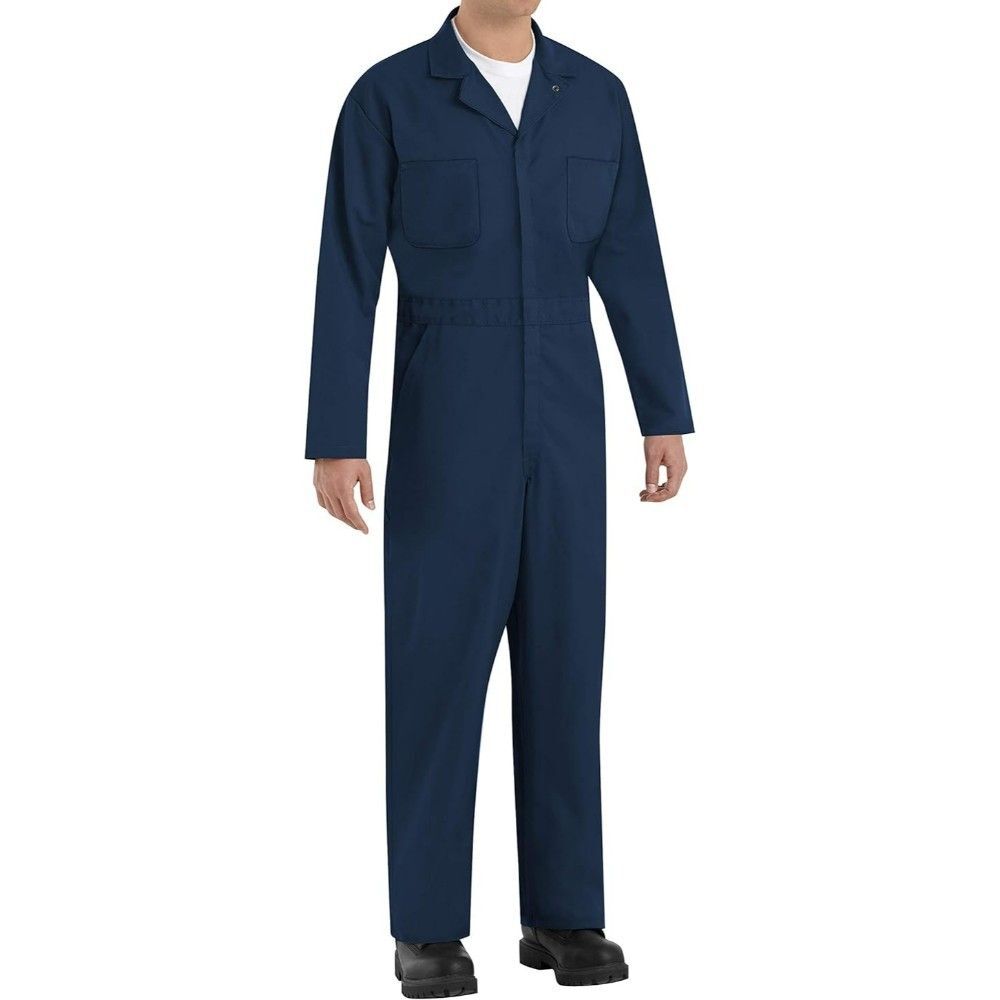 Red Kap Men's Twill Action Back Coveralls 38 Work Utility Navy Blue with Pockets